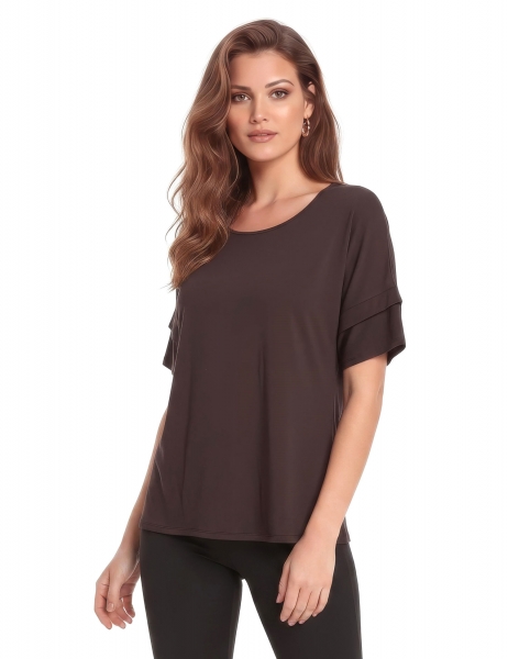 TOP&nbsp;, IN MAGLINA&nbsp;DI COTONE&nbsp;CON VISCOSA ED ELASTAN.