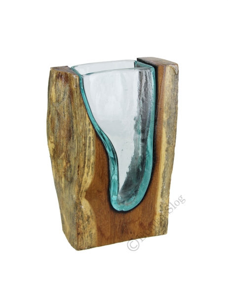 VASO / BOCCIA IN VETRO RICICLATO , TUTTO LAVORATO