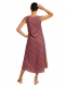 VESTITO LUNGO 3/4 IN MISTOSETA INDIANA, CON GONNA