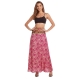 VESTITO LUNGO 3/4 IN MISTOSETA INDIANA, CON GONNA