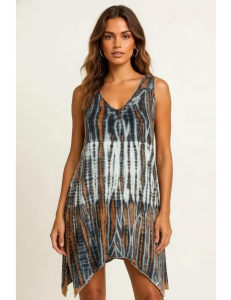 TOP TIE DYE CON TAGLI SULLA SCHIENA E FRANGE SOTTO