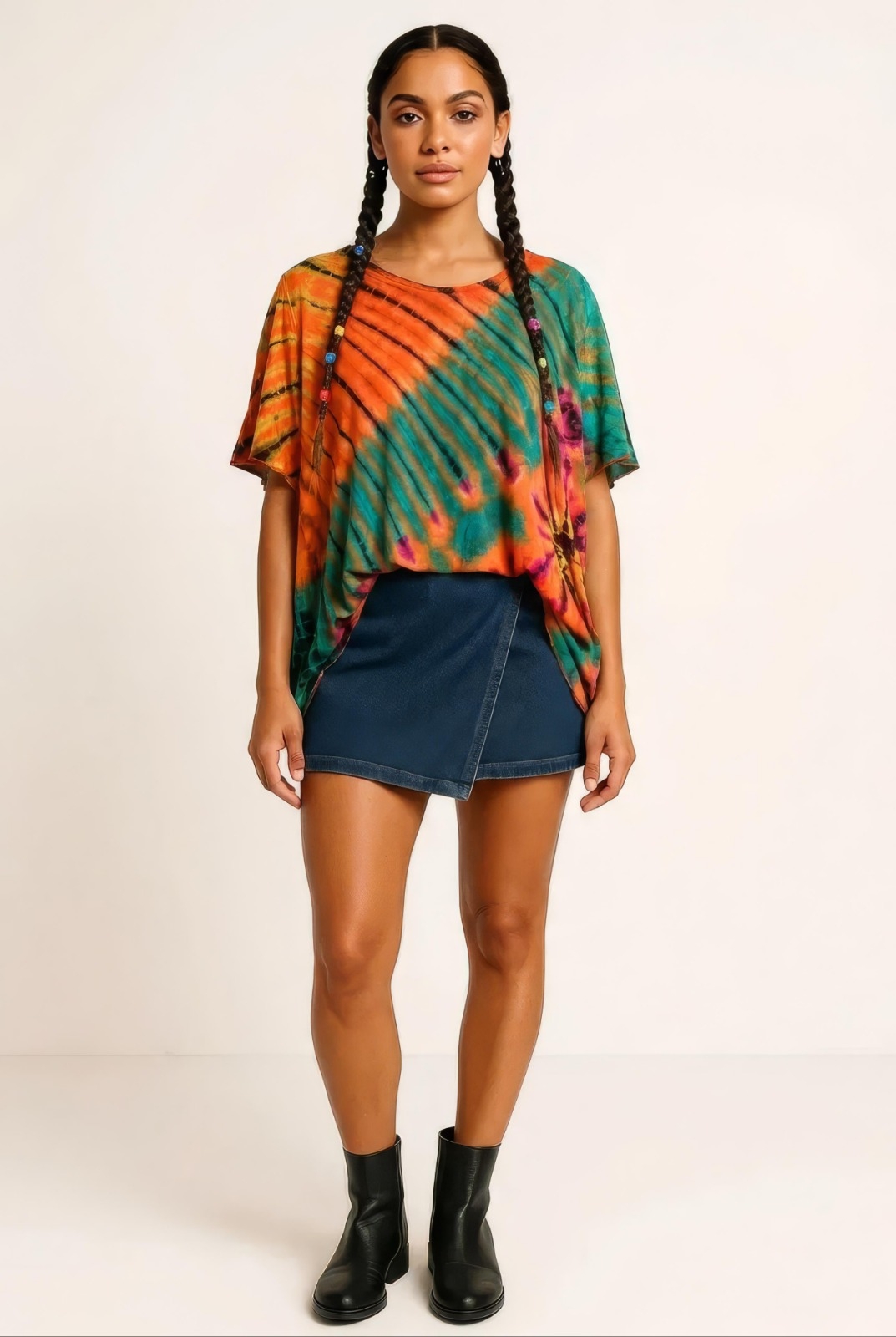 MAGLIA AMPIA TIE DYE MANICA CORTA, FREE SIZE DISPO MAGLIA AMPIA TIE DYE MANICA CORTA, FREE SIZE DISPO