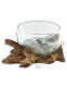 VASO / BOCCIA IN VETRO RICICLATO FORMA CIOTOLA&nbsp;, T