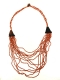 COLLANA MULTIFILE IN PERLINE E LEGNO, CHIUSURA CON