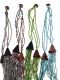 COLLANA MULTIFILE IN PERLINE E LEGNO, CHIUSURA CON