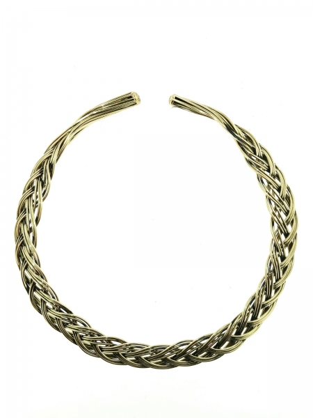 COLLANA GIROCOLLO RIGIDO IN METALLO LAVORATO A TRE