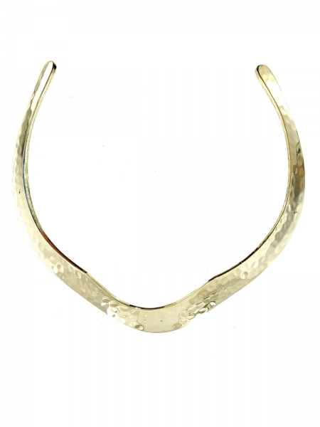 COLLANA GIROCOLLO RIGIDO IN METALLO LAVORATO .br