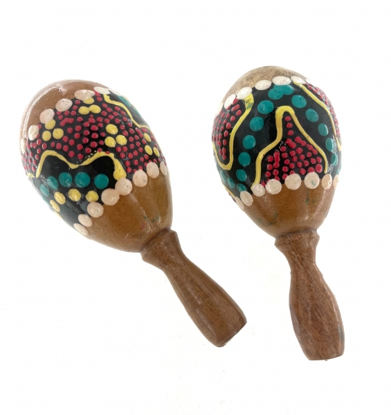 MARACAS IN LEGNO DIPINTO A MANODIMENSIONE 23