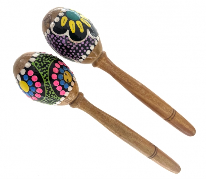 MARACAS IN LEGNO DIPINTO A MANODIMENSIONE 23
