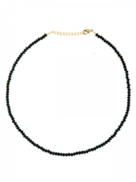 COLLANA IN PIETRE DURE E OTTONE, CHIUSURA A MOSCHE
