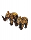 SET 3 ELEFANTI IN&nbsp;LEGNO MARRONE, INTAGLIATO E DECO