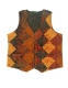 GILET IN COTONE PATCHWORK RICAMATO CON EFFETTO STO