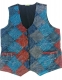GILET IN COTONE PATCHWORK RICAMATO CON EFFETTO STO
