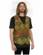 GILET IN COTONE PATCHWORK RICAMATO CON EFFETTO STO