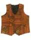GILET IN COTONE PATCHWORK RICAMATO CON EFFETTO STO