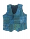 GILET IN COTONE PATCHWORK RICAMATO CON EFFETTO STO