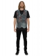 GILET IN COTONE PATCHWORK RICAMATO CON EFFETTO STO