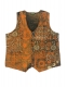 GILET IN COTONE PATCHWORK RICAMATO CON EFFETTO STO