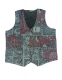 GILET IN COTONE PATCHWORK RICAMATO CON EFFETTO STO