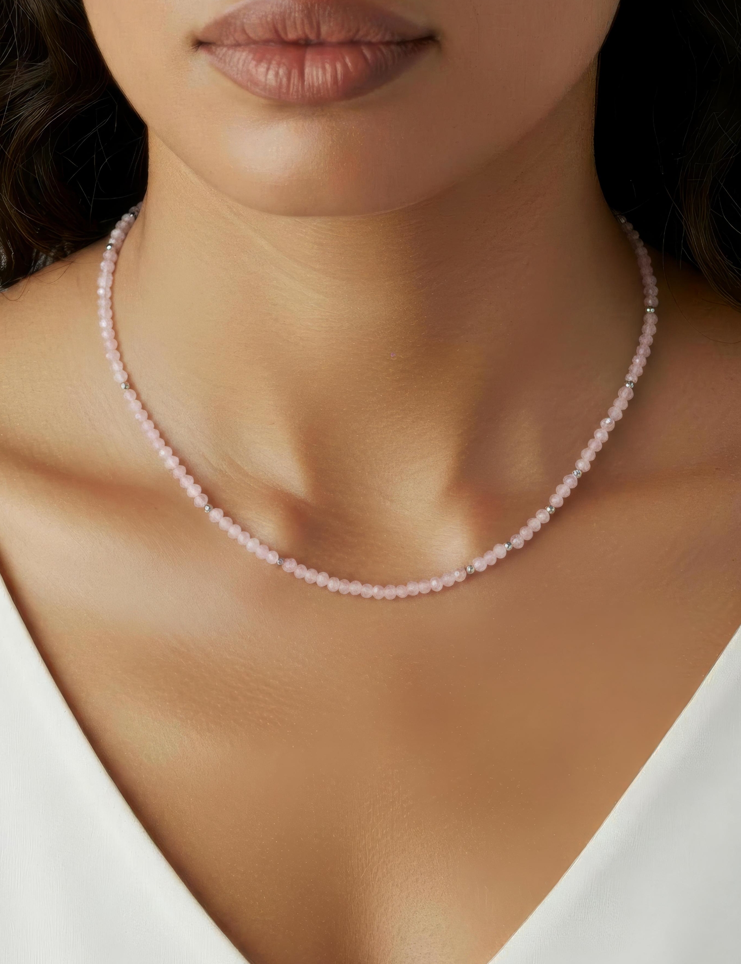 COLLANA IN ARGENTO E PIETRA DURA - QUARZO COLLANA IN ARGENTO E PIETRA DURA - QUARZO