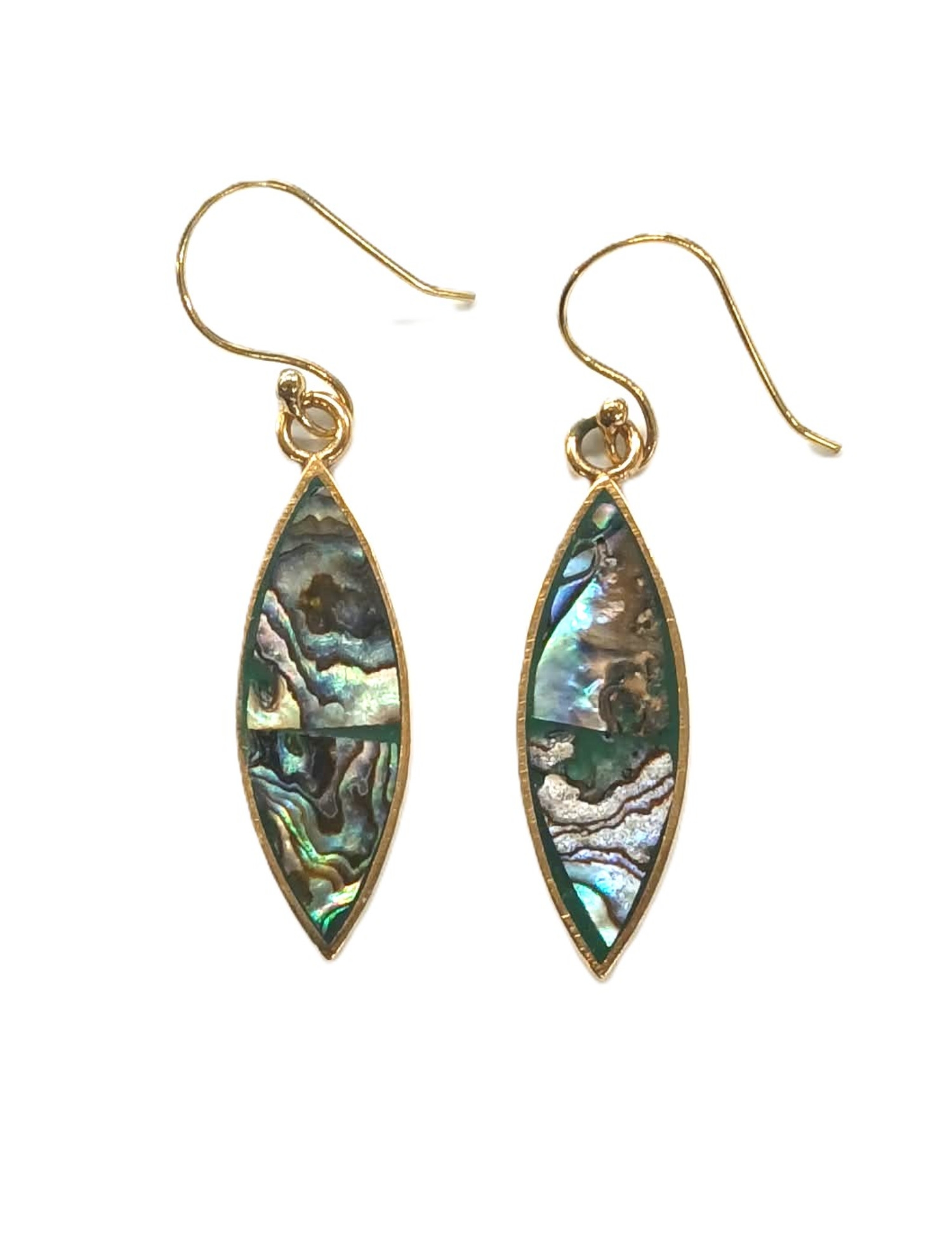 ORECCHINI IN OTTONE CON ABALONE - MISURA ca 3,0 CM ORECCHINI IN OTTONE CON ABALONE - MISURA ca 3,0 CM