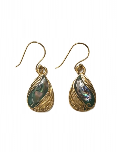 ORECCHINI IN OTTONE CON ABALONE - MISURA ca 3,0 CM