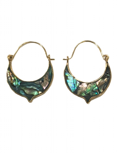 ORECCHINI IN OTTONE CON ABALONE - MISURA ca 3,0 CM