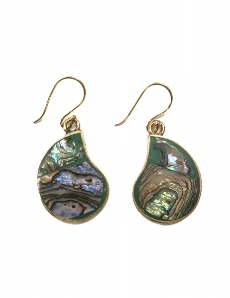 ORECCHINI IN OTTONE CON ABALONE - MISURA ca 2,50 C