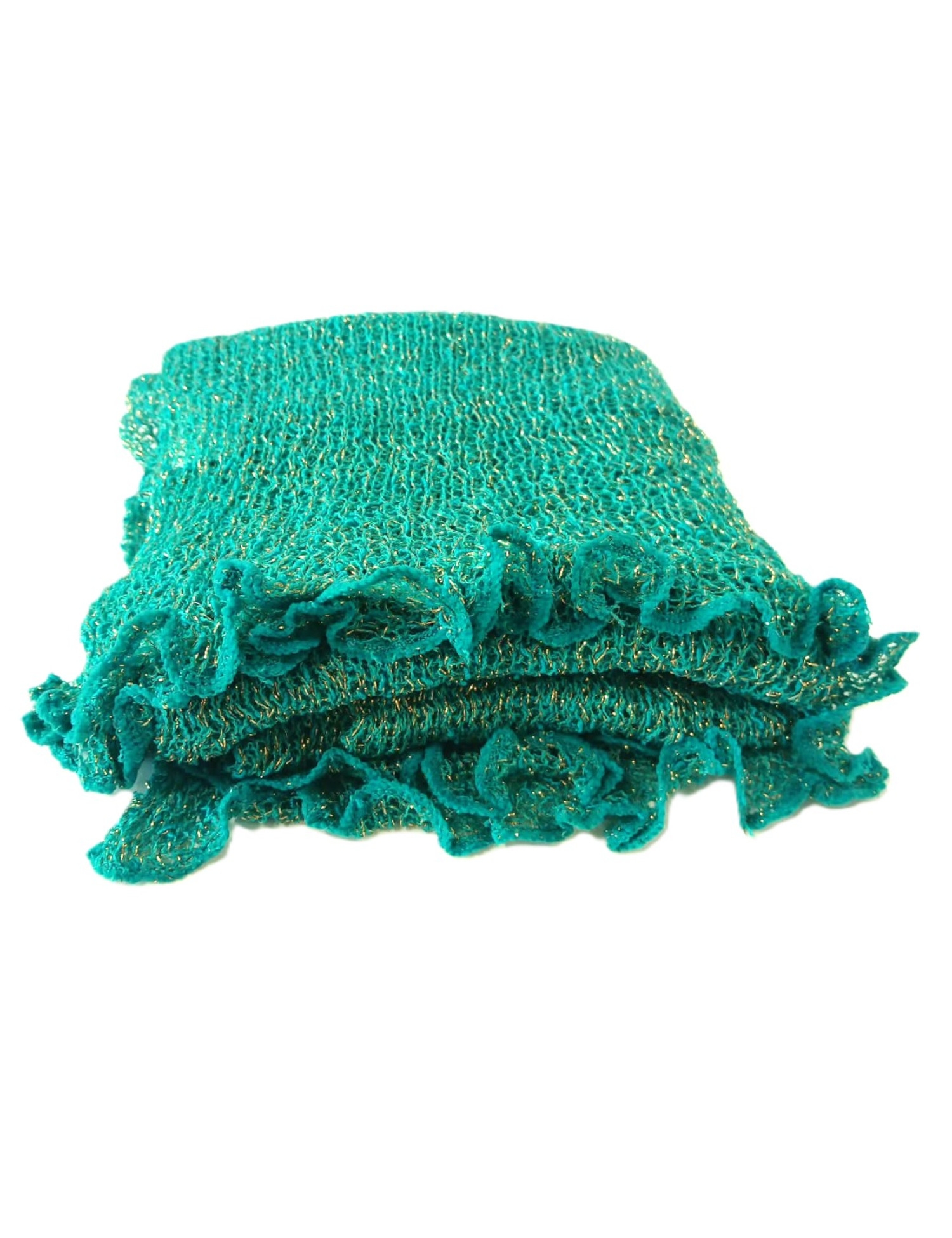 PONCHO A PUNTA IN VISCOSA E FILO LUREX ORO PONCHO A PUNTA IN VISCOSA E FILO LUREX ORO
