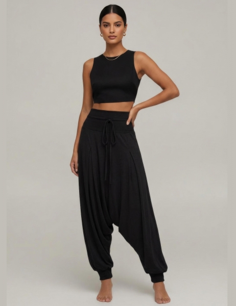 PANTALONE AFGANO IN COTONE CON VISCOSA CON ELASTAN