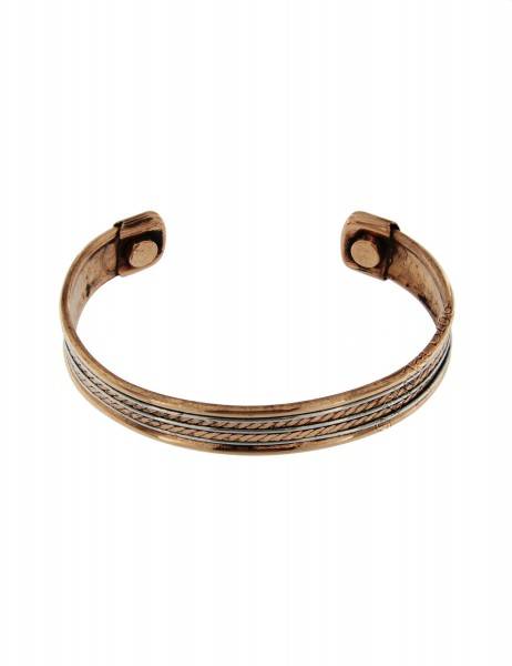 BRACCIALE APERTO IN RAME , METALLO E OTTONE , CON