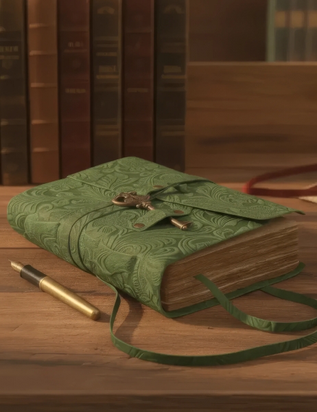 LIBRO LIBRETTO&nbsp;RILEGATO IN PELLE CON FOGLI CARTA T