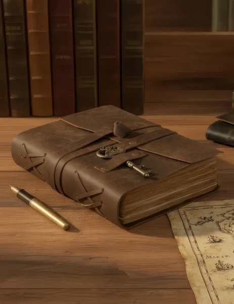 LIBRO LIBRETTO&nbsp;RILEGATO IN PELLE CON FOGLI CARTA T