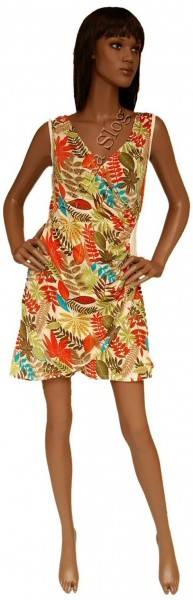 VESTITO SENZA MANICA IN COTONE CON ELASTAN, INCROC