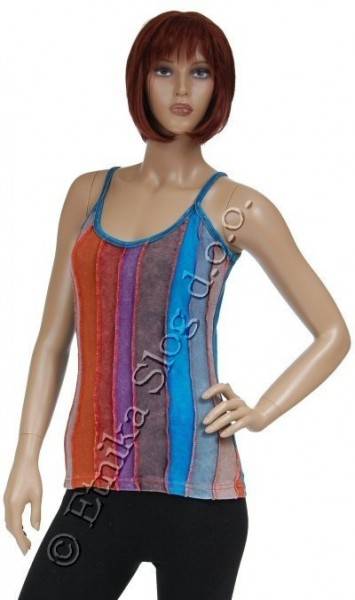 TOP IN COTONE STONEWASH SPALLINE STRETTE CON RIGHE