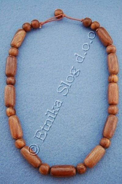 COLLANA IN LEGNO SHEESHAM A SFERE E CILINDRI CON D