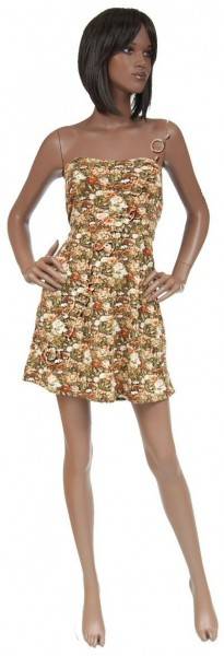 MINI ABITO IN COTONE ELASTICIZZATO, SENZA SPALLINE