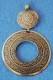PENDENTE IN OTTONE, CIONDOLO ROTONDO FORATO CON IN