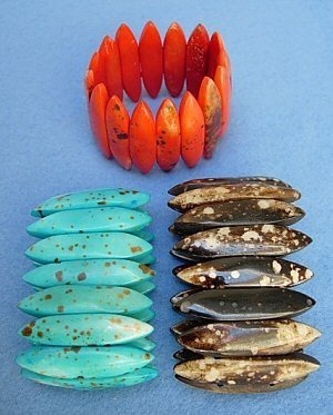 BRACCIALETTI ELASTICI IN OSSO COLORATI, BARRETTE C BRACCIALETTI ELASTICI IN OSSO COLORATI, BARRETTE C
