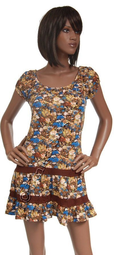 VESTITO CORTO IN COTONE ELASTICIZZATO CON MANICHE VESTITO CORTO IN COTONE ELASTICIZZATO CON MANICHE