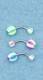 PIERCING BANANA ACCIAIO E SFERE ACRILICO COLORATE,