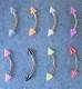 PIERCING BANANA PICCOLO CON PUNTE COLORATE mm 3x8x
