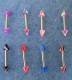 PIERCING DIRITTO PICCOLO CON PUNTE COLORATE mm 3x8