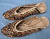 SANDALI IN PELLE CHIUSI CON PAILLETTES, BALLERINA