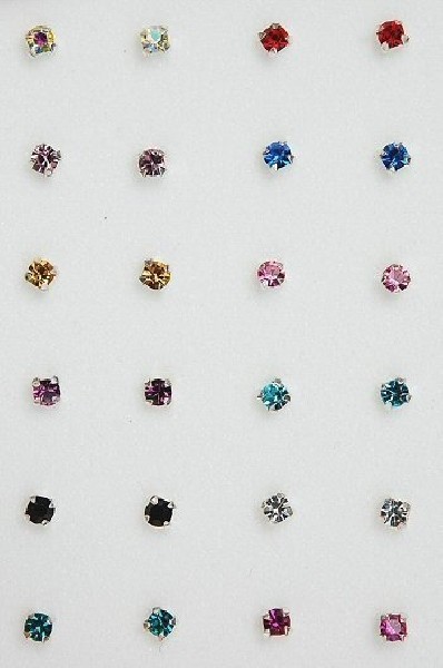 NASINI IN ARGENTO CON BRILLANTINO INCASTONATO. br