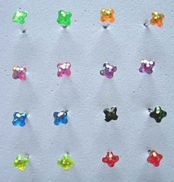 SET 8 PAIA DI MINI ORECCHINI IN ARGENTO CON ATTACC
