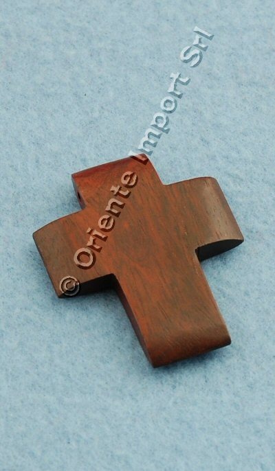 PENDENTE CROCE IN LEGNO ROSSO.DIMENSIONE CM5 PENDENTE CROCE IN LEGNO ROSSO.DIMENSIONE CM5