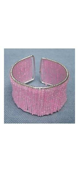 BRACCIALETTO PERLINE RIGIDO. COLORE ROSA./p