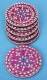 SOTTOBICCHIERE IN RESINA CON BRILLANTINI, SPECCHIE