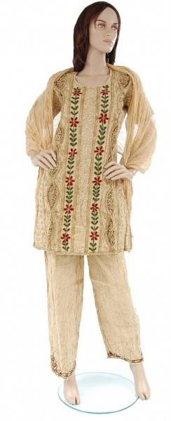 COMPLETO INDIANO RICAMATO. VESTITO, PANTALON